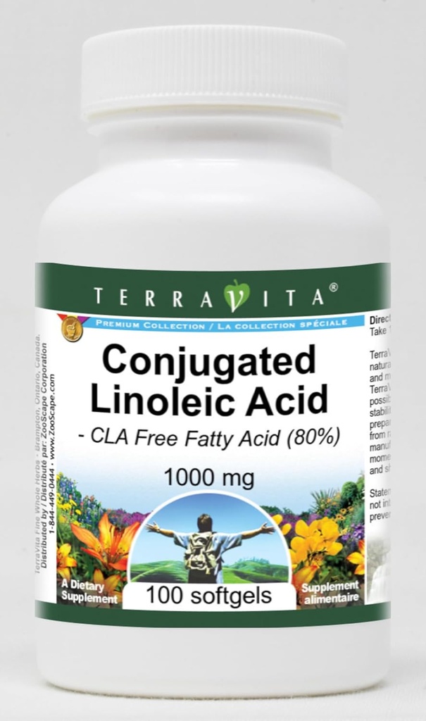 Ácido Linoleico Conjugado - CLA Ácido Graso Libre (80%) - 1000 mg (100 softgels, ZIN: 427996)