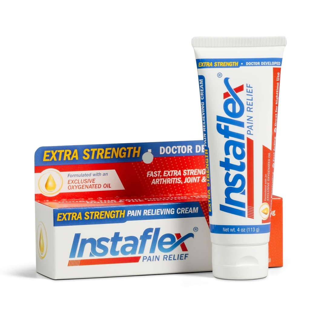 Instrucciones saludables Instaflex Extra Strength Crema de Alivio de Dolor, con 2X Los Ingredientes de Dolor, Extiende tu músculo más difícil y dolor conjunto (4 oz)