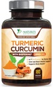 Curcumin Turmeric Suplemento 1950mg - 95% Curcuminoides con Turmeric Orgánica " BioPerine Black Pepper Extract for Best Absorption, Nature's Vegan Joint Support, Non-GMO, Bottled in USA - 180 Capsules