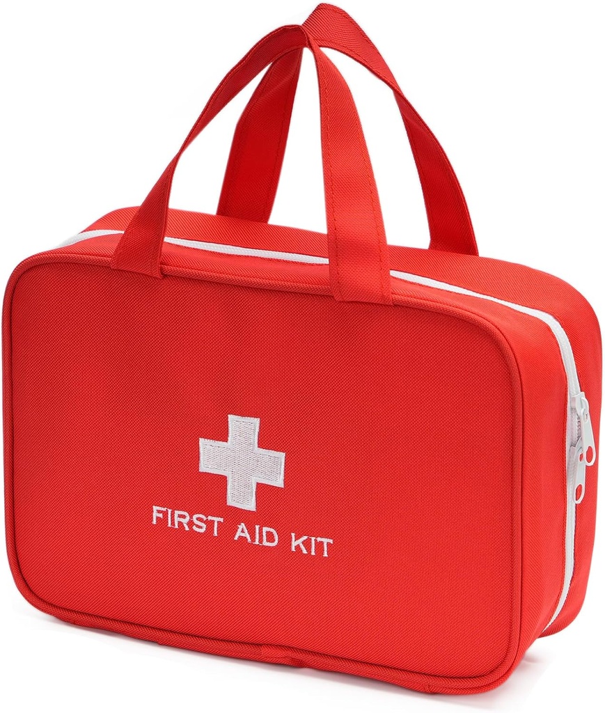 Paquete de primeros auxilios compacto bolsa de emergencia Trauma Medical Pouch Travel Medicine Organizer Bag for Home, Camping, Traveling, Car (Red)