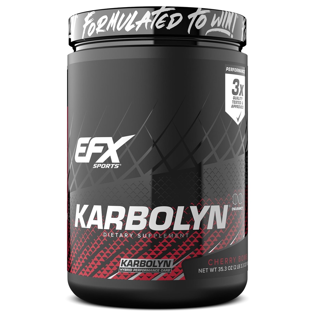 EFX Sports Karbolyn Fuel ← Fast-Absorbing Carbohydrate Powder ← Carb Load, Sostened Energy, Quick Recovery TEN Stimulant Free TEN 19 Servings (Cherry Bomb)