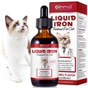 Suplementos de hierro líquido para gatos y gatitos - con folato y B12 - Suplementos Anemia, promueve la salud sanguínea, el suministro de oxígeno y la formación de células sanguíneas - Aumentar niveles de energía bajos - Lethargy - 2 oz