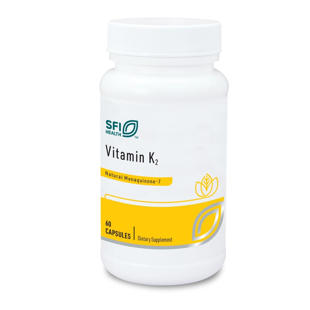 Laboratorios Klaire SFI Salud Vitamina K2-50 Microgramas como Menaquinone-7 MK-7, No Soy, Gluten o Dairy (60 cápsulas)