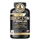 Quercetina con Bromelaina, Suplemento de Nettle Stinginging, Vitamina C Zinc Vitamina D ← No Gluten-Free TEN Hecho en EE.UU.