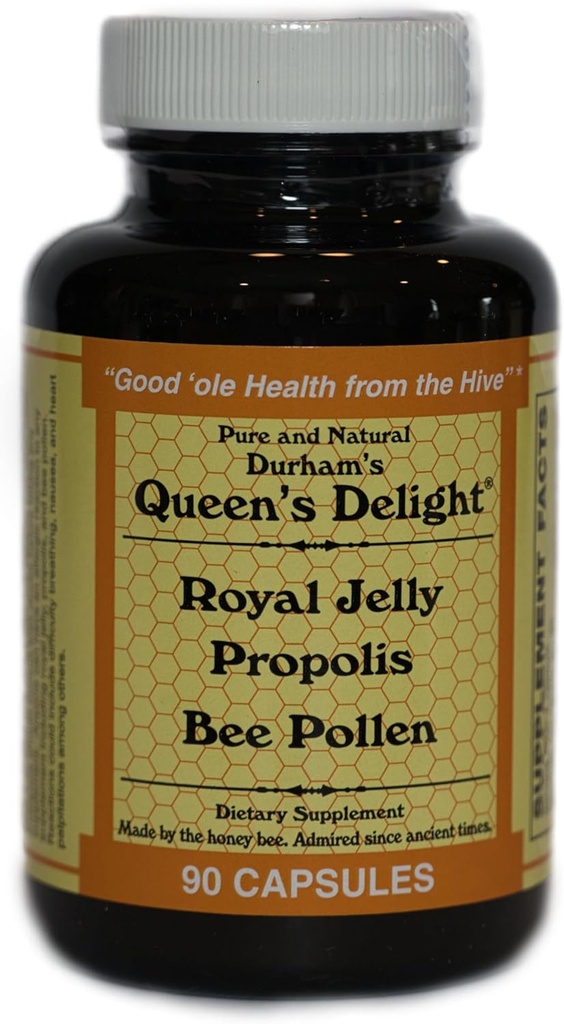 Durham's Queen's Delight (Royal Jelly 1000mg, Propolis 600mg, Beepollen 1500mg) en 3 cápsulas diarias