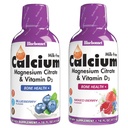 BlueBonnet Nutrition Liquid Calcium Citrate Magnesium Citrate, Vitamin D3, Bone Health, Gluten Free, Soy Free, Milk Free, Kosher, Blueberry y Mixed Berry Combo