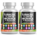Turmeric Moringa Suplemento Silencio Ginger Boswellia Saffron - Suplemento para Mujeres y Hombres con Ceillón, Tart Cherry, Quercetin Ajo Nettle Holy Basil - 2Pack