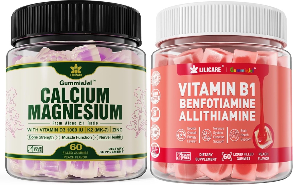 Suplemento de calcio con base vegetal +Vitamin B1 Gummies