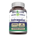 Fórmulas asombrosas Astragalus (de Astragalus Membranaceus Plant Root) Silencio 2000 Mg Suplemento Silencio Vegetarian Capsule ← Non-GMO TEN Gluten-Free TEN Made in USA (1 Pack ← 120 Count)