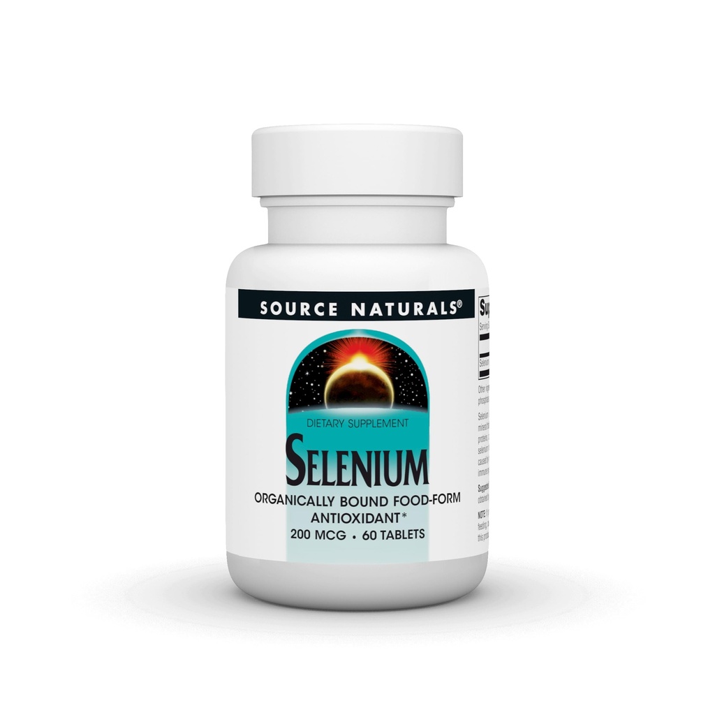 Fuente Naturales Selenio, Orgánicamente Libra Antioxidante de Alimentos-Formos*, 200 mcg - 60 Tabletas