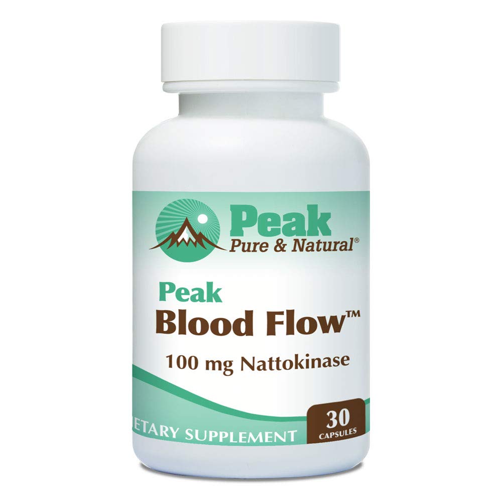 Peak Pure " Natural Peak Blood Flow - Nattokinase Supplement - Healthy Blood Circulation Supplements for Adults TEN 100mg - 30 Capsules