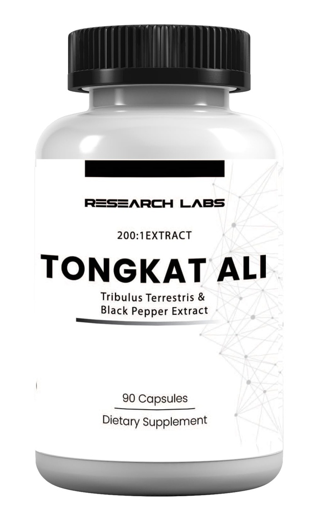 Laboratorios de investigación Longjack Tongkat Ali Extract Capsules 200x Strength TEN 200,000 mg ANTE Strength, Drive, Performance &amp; Muscle Mass