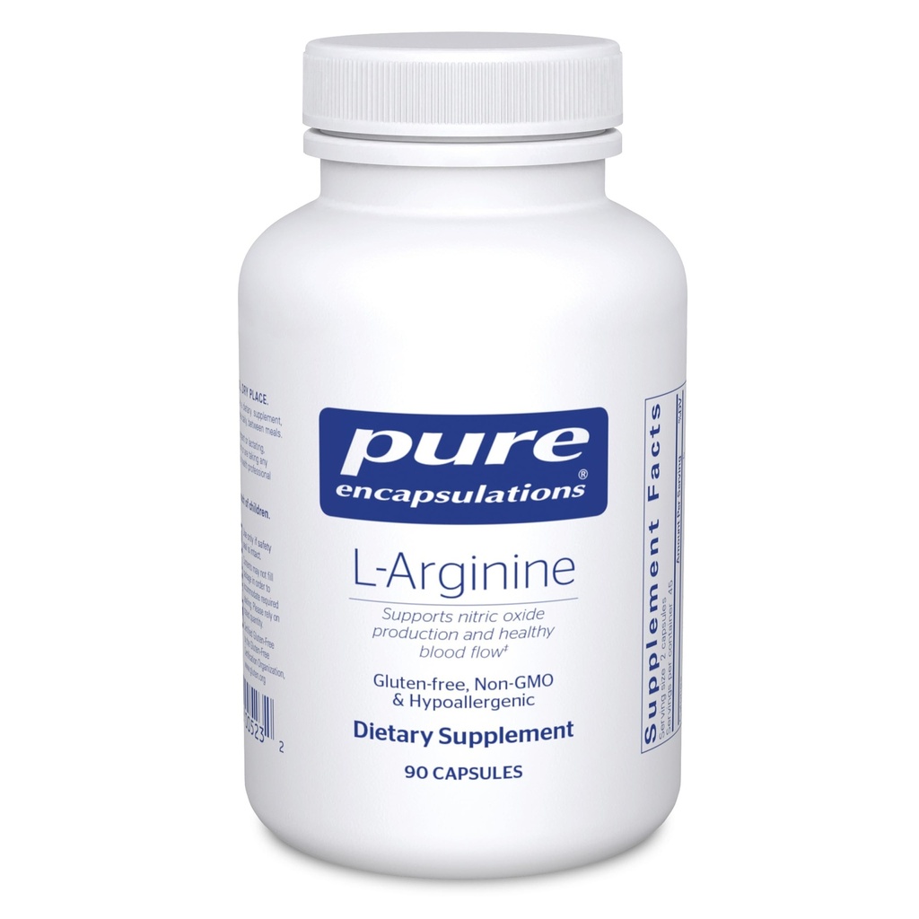 Pure Encapsulations L-Arginine - 1,400 mg - Support Nitric Oxide Production - Heart Health & Blood Flow - Gluten Free " Non-GMO - 90 Capsules