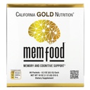 California Gold Nutrition MEM Food, Memory & Cognitive Support with MEM Blend, L-Serine, Organic Lion's Mane and Blueberry Juice Powder, 60 Packets, 0.3 oz (8.5 g) Cada uno