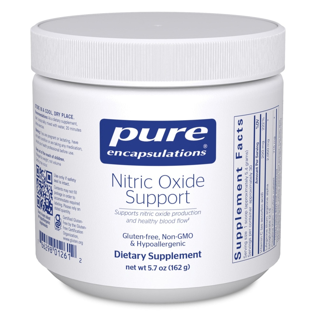 Pure Encapsulations Nitric Oxide Support ← Apoya la Circulación de Oxigeno Saludable y promueve la producción de energía dentro de los músculos
