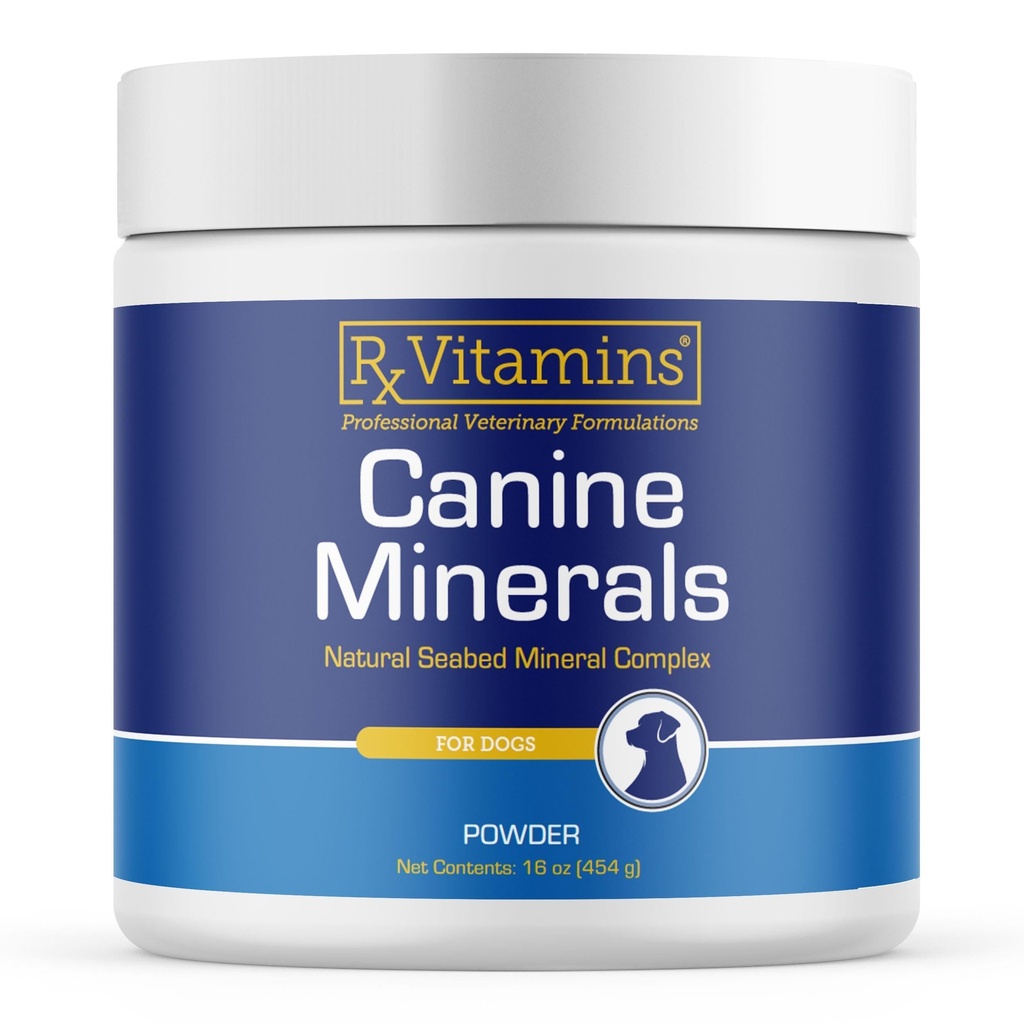 Vitaminas Rx Minerales Caninos - Minerales Esenciales para Perros - Calcio, Magnesio, Suplemento de Hierro, Hueso y Suplemento Conjunto para K9, Apoyo Inmunitario - 16oz