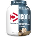 Dymatize ISO100 Whey Protein Powder Isolate, Cookies &amp; Cream, 25g de Protein, 5 libras, 5.5g BCAAs, Menos Than 120 Cal., Gluten Free, 1g Fat, 1g Sugar, 2g Carb (74 Servings)