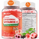 Vitamina Liposómica Natural C 1000mg Gummies para Adultos &amp; Niños 9+, Vitamina Chewable C w/ 11mg Zinc, D3, Elderberry, Echinacea, , Bioflavonoide, Apoyo Inmunitario, Alimento completo VIT C de Frutas, Azú