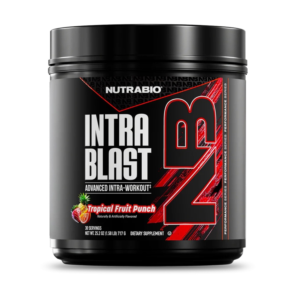 NutraBio Intra Blast Bcaa Powder Amino Amino Acid Suplemento, Electrolyte & Hydration Blend, Intra, Pre Workout &amp; Muscle Recovery, 20g Eaa Amino Acids Powder, 5g Glutamine- Tropical Fruit Punch, 30 Serving