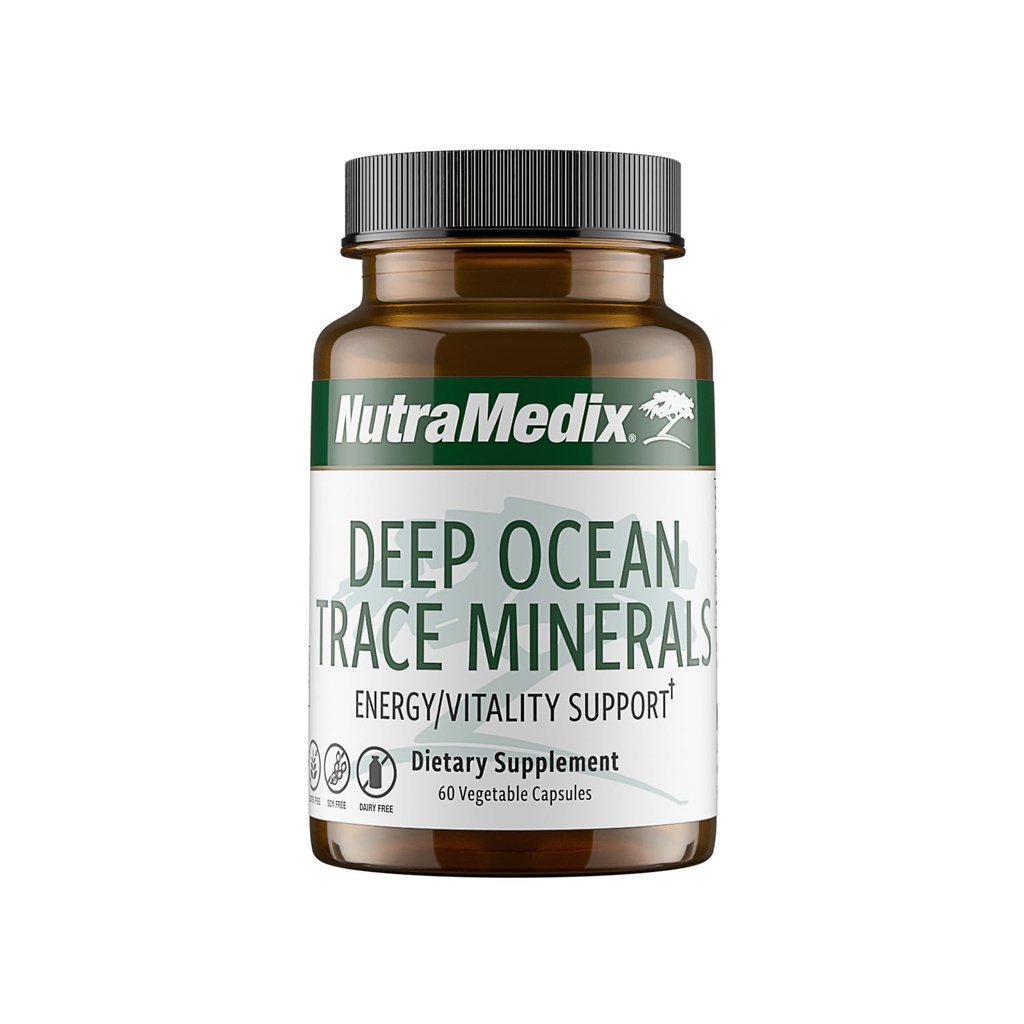 NutraMedix Deep Ocean Trace Minerals 1000mg - Mineral & Energy Supplements - Magnesium, Zinc, Potassium, Boron, Phosphorus & Manganese - Electrolyte Support (60 Capsules)