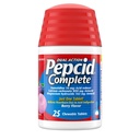 Pepcid Reductor completo de ácido + antiácido para el reflujo ácido, 10 mg de Famotidina, 800 mg de carbonato de calcio & 165 mg Hidroxido de magnesio por tableta de medicina de acidez, cerdas de ácido, Berry, 25 ct