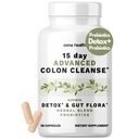 15 días Advanced Colon Cleanse, Probiotics & Natural Herbs, Supports Detox " Gut Flora for Women " Men, con Cascara Sagrada, Psyllium Husk " Senna Leaf, 30 Capsules 1-2 Daily ← 15 Day Cleanse