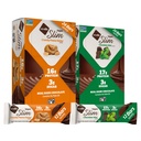 NuGo Slim Vegan Variety - Crunchy Peanut Butter 12 bars & Chocolate Mint 12 bars, Low Net Carb, Keto Friendly, 16-17g Plant Based Protein, Gluten Free, 24 count