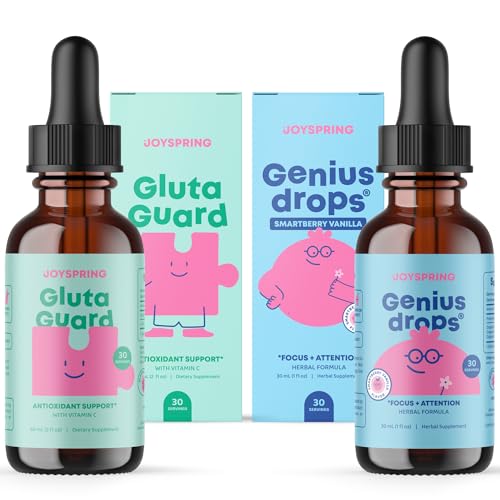 JoySpring Glutathione Liquid and Genius Drops Smartberry Vanilla para niños