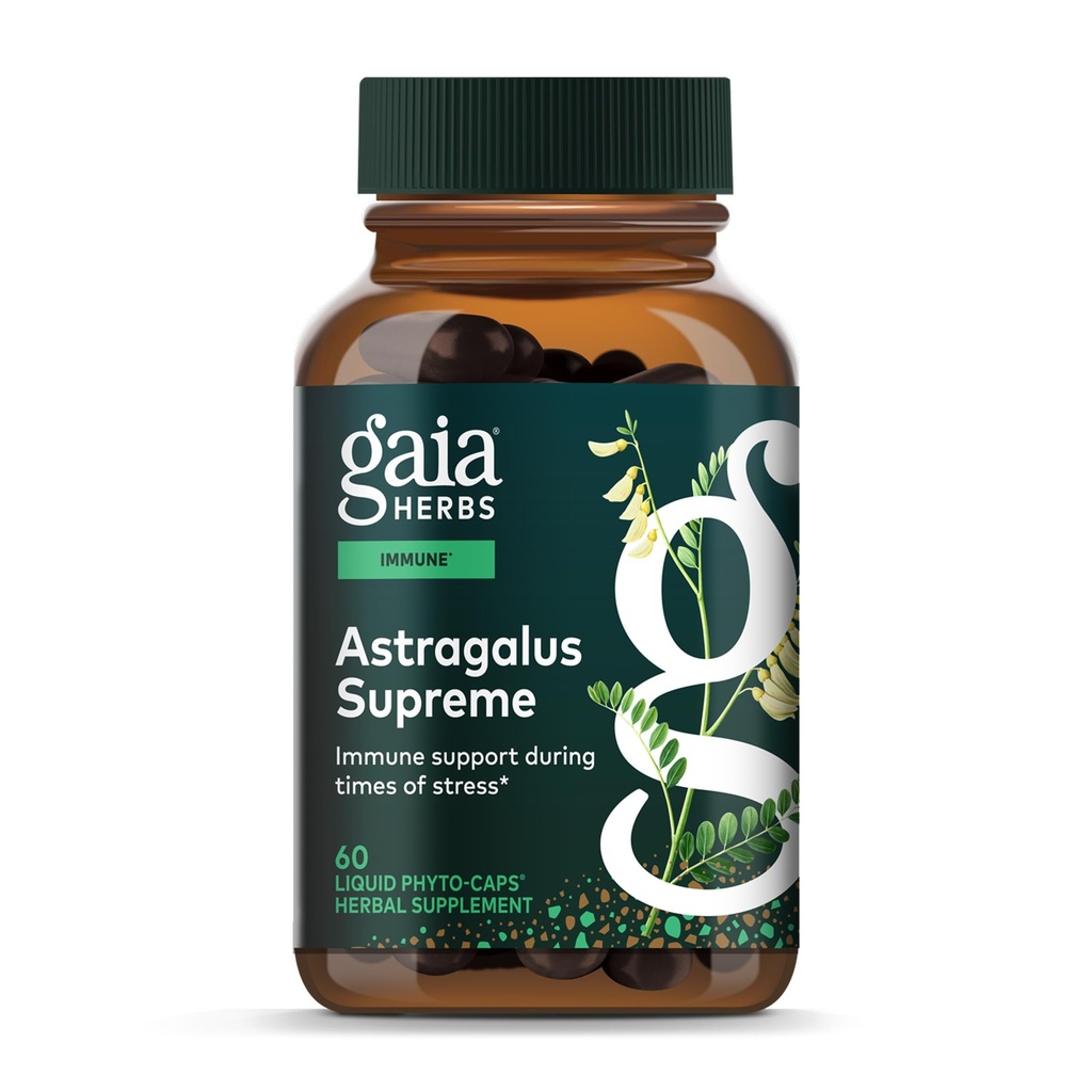 Gaia Herbs Astragalus Supreme - Immune & Antioxidant Support* - Herbal Supplement with Astragalus Root, Schisandra Berry " Ligustrum - 60 Vegan Liquid Phyto-Capsules (15-Day Supply)