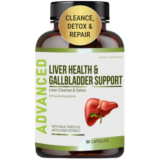 Liver Health Formula and Gallbladder Support-Liver Cleanse Detox " Repair to Support Liver Renew with Artichoke Extract, Milk Thistle, Dandelion Leaf. Suplementos Liver Detox para soporte de hígado.