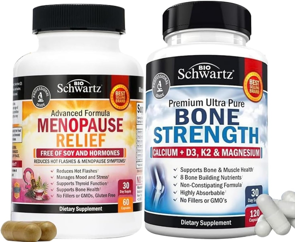 BioSchwartz Advanced Strength Pre and Probiotics Suplemento con Enzymes Digestivos (2 Mes de Suministro) Plus Complejo de vitamina B con Vitamina C (2 Mes de Suministro)