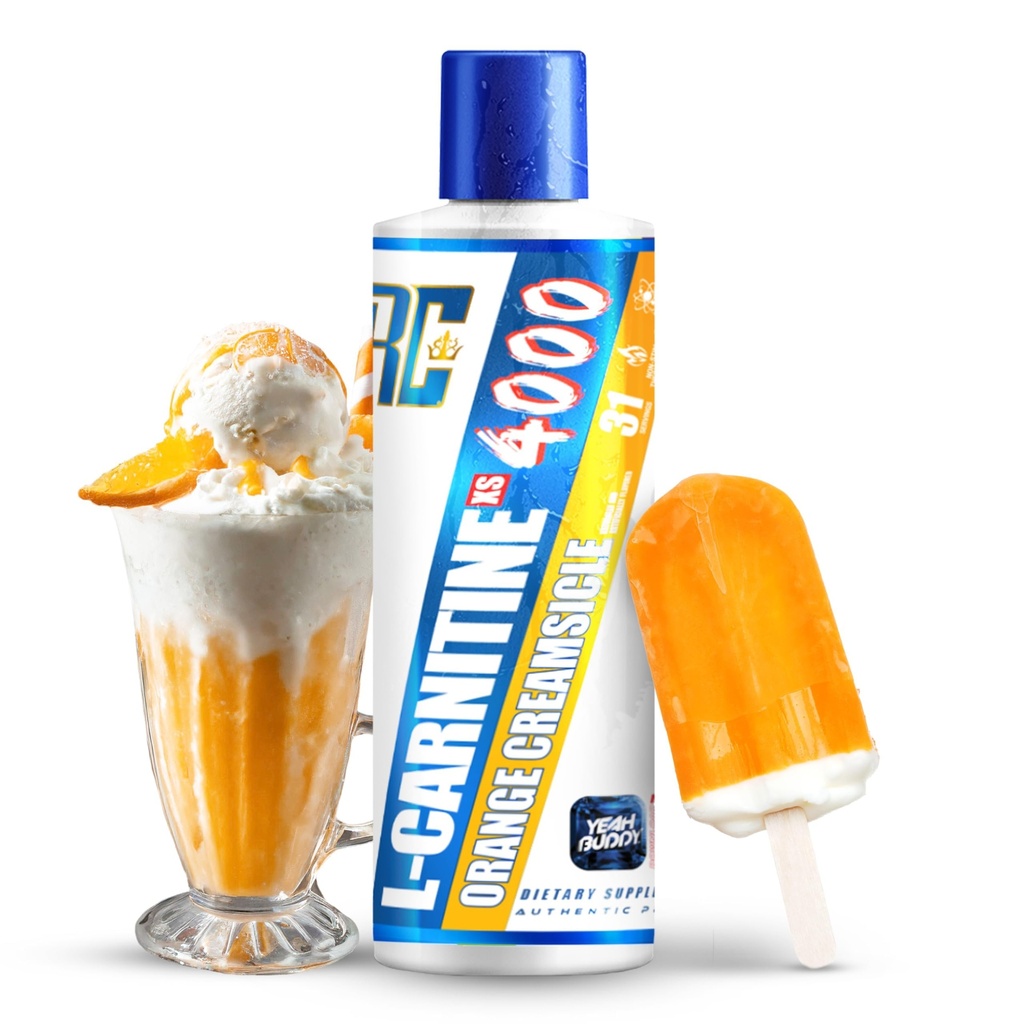 Ronnie Coleman Signature Series L Carnitine XS 4000 Liquid, Stimulant Free, Sugar Free, Zero Carbs, Lean Muscle Strength Support for Men &amp; Women, 16 Oz (16 oz, Orange Creamsicle (4000))