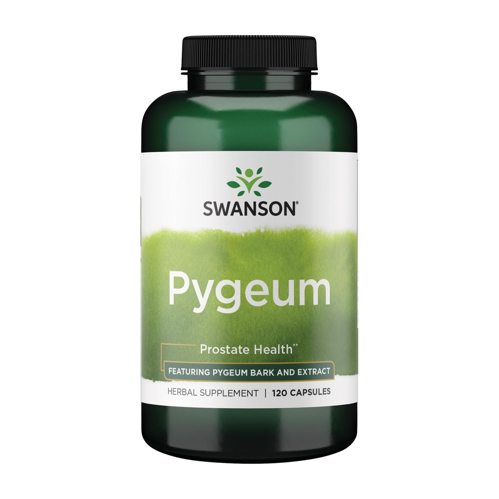 Swanson Pygeum - 400mg Suplemento herbario para la salud de la próstata masculina - Apoyo a la salud de la vejiga y el tracto urinario - 120 cápsulas