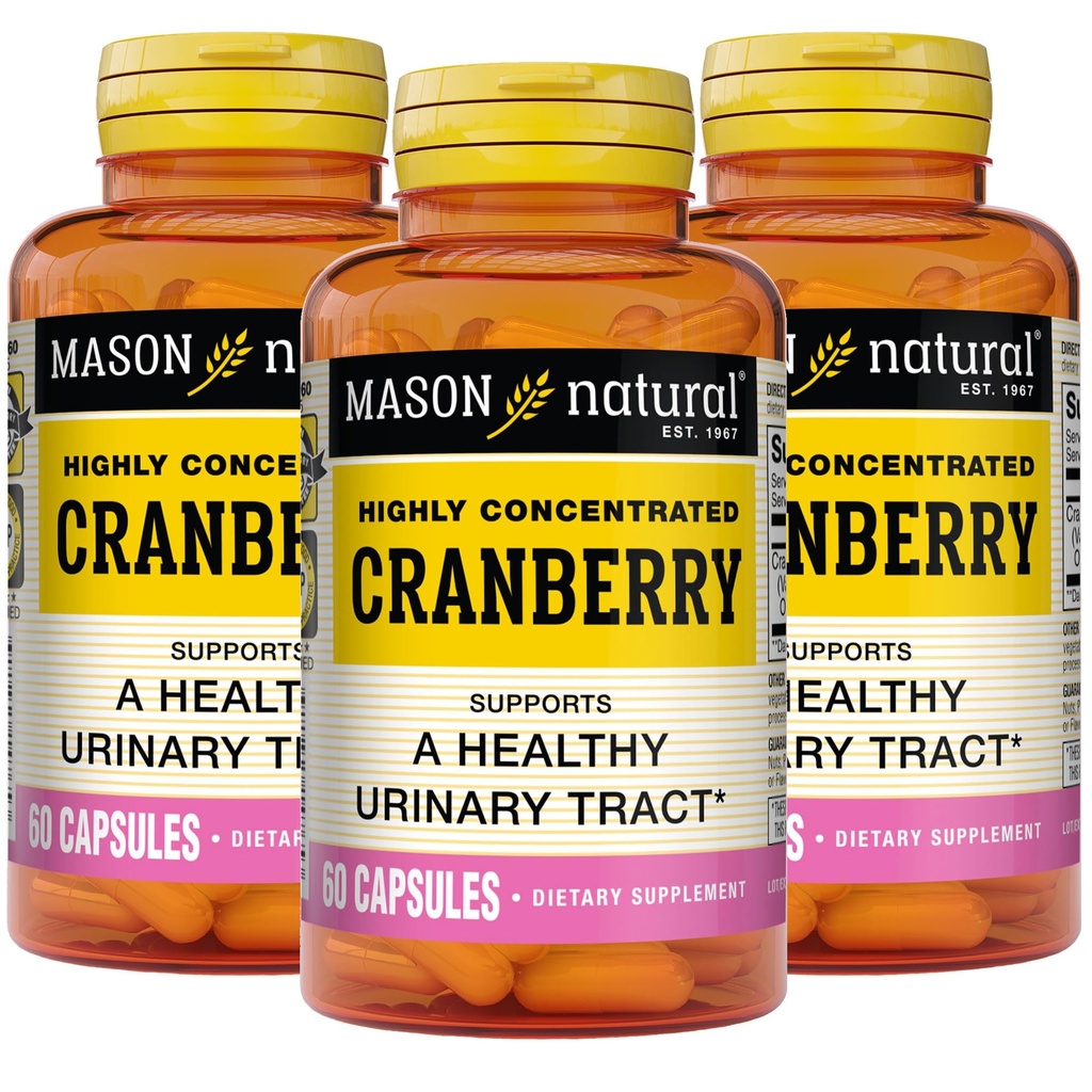MASON NATURAL Cranberry Altamente Concentrado 900 mg, 3 Mes de Suministro, Antioxidante &amp; Salud Inmunitaria, Asistencia Tract urinario saludable, 3 Pack