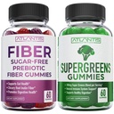 Atlantis Nutrición Azúcar Gummies de fibra prebiótica para adultos 2-Pack (120 Gummies) + Supergreens 60 Gummies