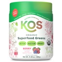KOS Organic Superfood Greens Powder - Gut Health from Prebiotic Fiber, Supergreens and Adaptogens - USDA Certified Organic, Made in a GMP Certified Facility - 28 Servings Berry