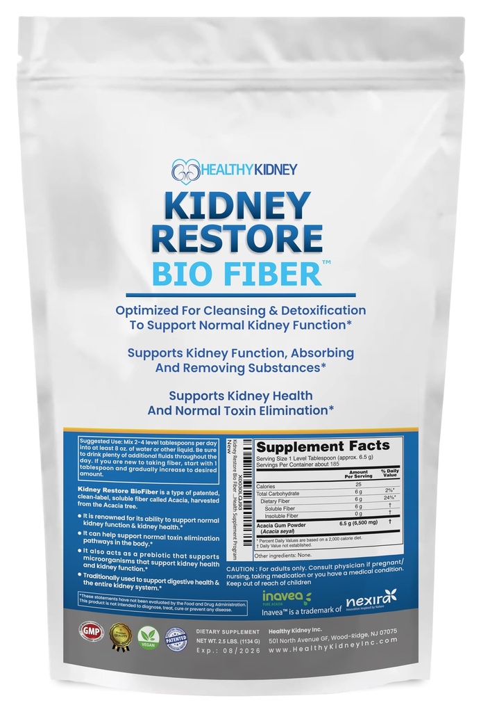 Bio Fiber, Kidney Cleanse Detox " Repair - Restorative Kidney Support " Kidney Supplement to Remove Waste, Kidney Health Supplement - Add to Tea for Kidney Health - 2.5 LBS