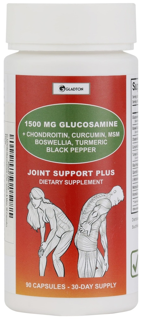 Glucosamine Chondroitin MSM Curcumin Turmeric Boswellia - Suplemento de Soporte Conjunto para Bone Back Knee Hand Flexibility, Mobility. Suplemento conjunto de salud para hombres y mujeres
