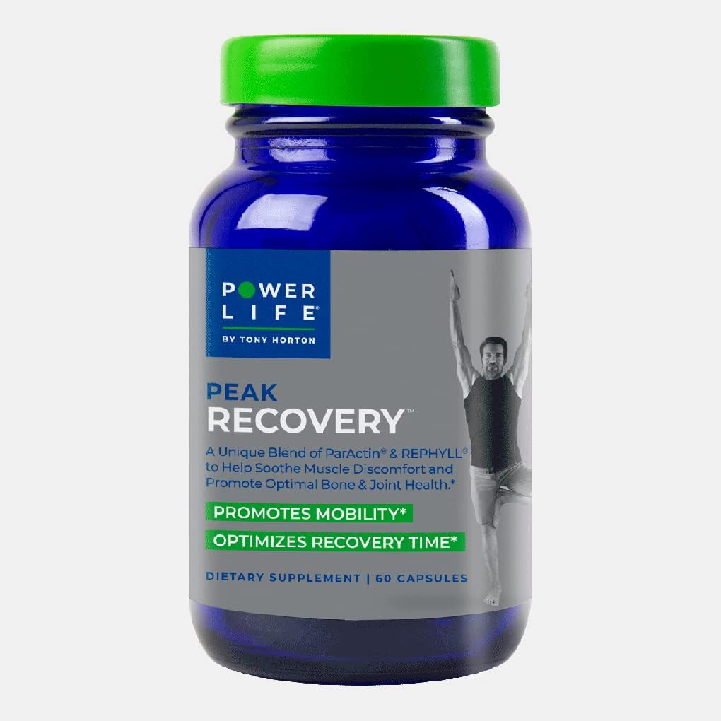 Tony Horton PowerLife Peak Recovery Suplemento para reducir la calma muscular de los entrenamientos, promover la movilidad y optimizar el tiempo de recuperación, 60 cuenta