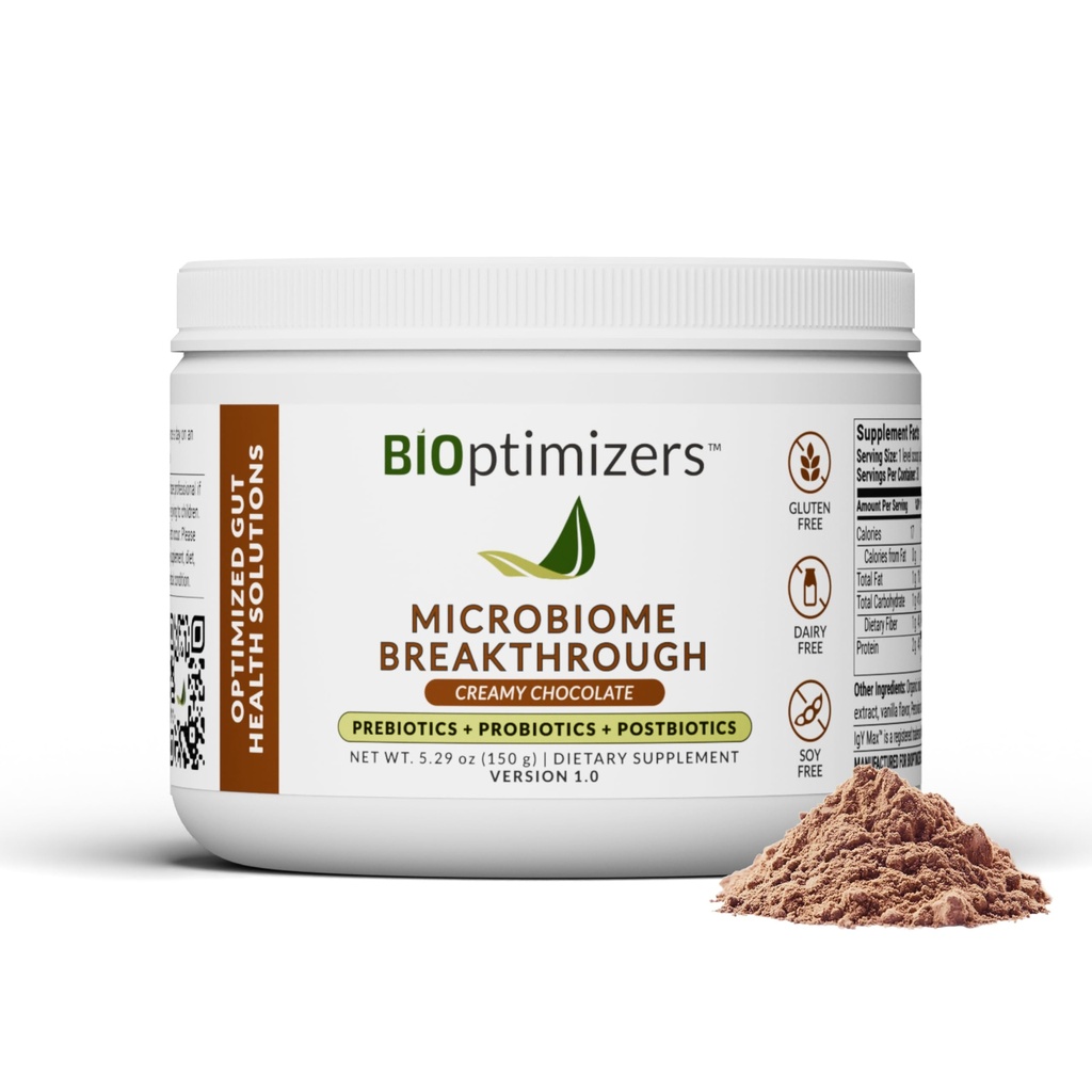 Microbiome Breakthrough Repair Powder - Chocolate Flavor - Has Lactobacillus Strains, Bone Broth & Collagen - Fuente de L-Glutamine - Gas &amp; Bloating Relief - Mejora Gut Health - 30 Serviciones - 150g