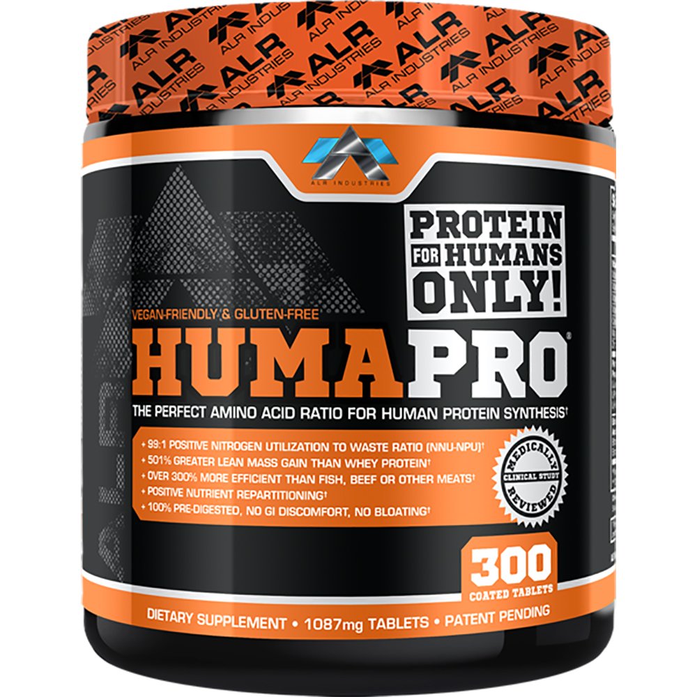 Humapro Tablets ← Amino Acids Protein Matrix for Humans TEN 99% Utilización para Lean Muscle ANTE Vegan, Gluten Free TEN 300 Tablets / 60 Servings