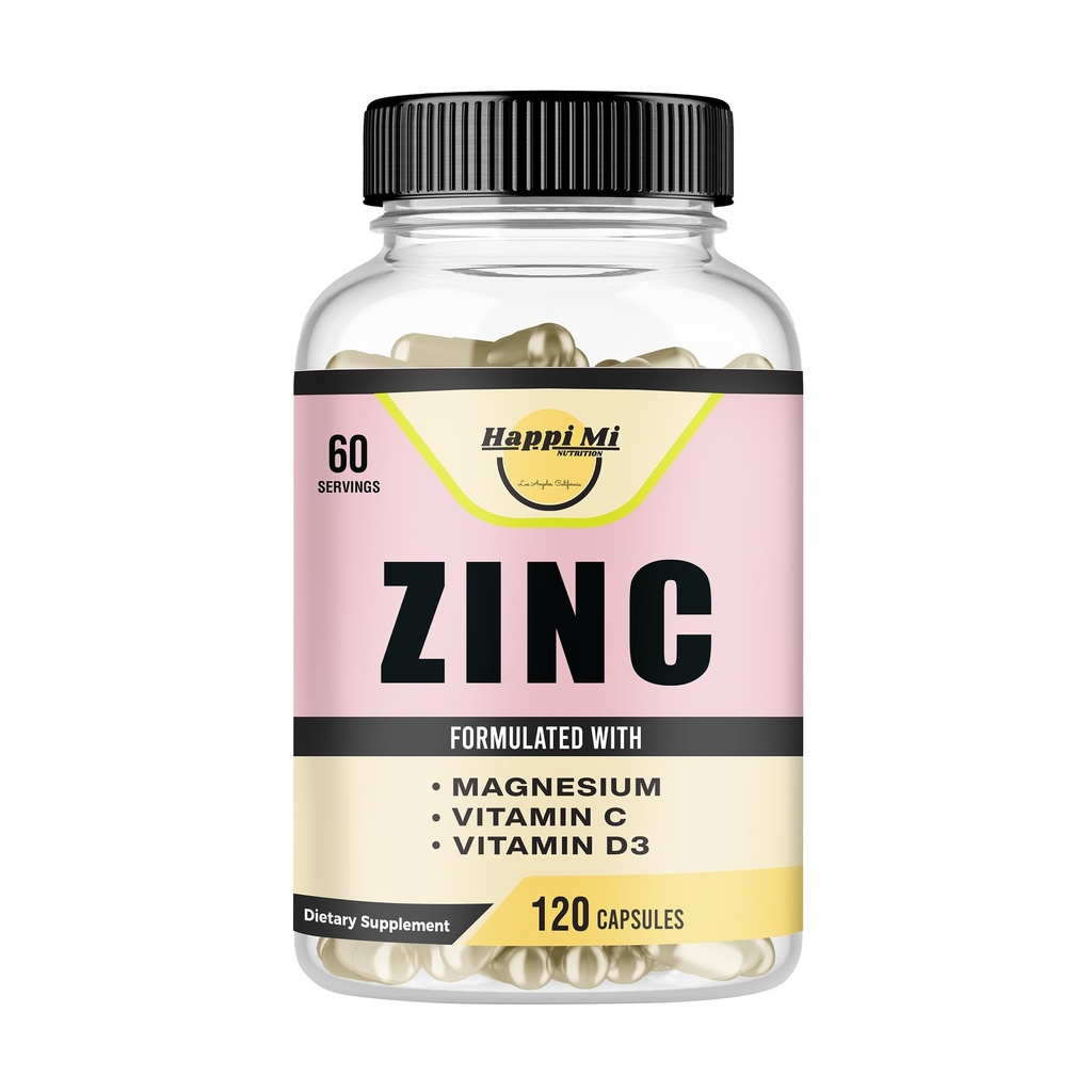 Zinc, Zinc 100mg, Magnesium Glycinate 150mg, Vitamina D3 5000 UI, Vitamina C 500mg Por Serving, Immune Support, Immune Booster, Antioxidante Support