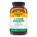 Country Life L-Lysine 1500mg Cápsulas con Vitamina D &amp; Elderberry – Soporte avanzado y renovación de colágeno – Certified Gluten-Free & Vegan – 180 Cápsulas