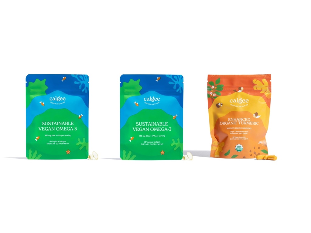 Vegan Omega-3 2-Pack + USDA Turmeric orgánica