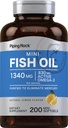 Piping Rock Mini Fish Oil 1340mg  200 Softgels ← Omega-3 Suplemento para Hombres &amp; Mujeres Silencio Lemon Flavor ← Non-GMO y Gluten Free