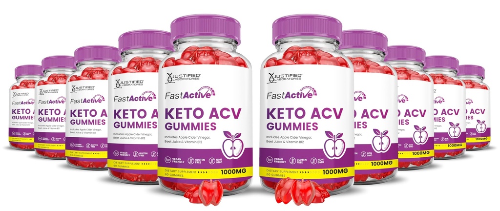 (10 Pack) Fast Active Keto ACV Gummies Advanced Formula 1000MG Fastactive Keto Gummies Apple Cider Vinegar Formulated with Pomegranate Beet Juice Powder B12 Vegan Non GMO 600 Gummys