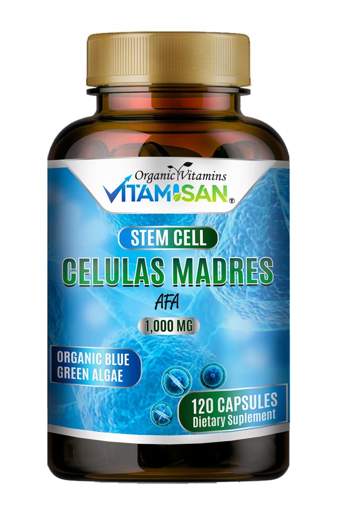 Celulas Madres AFA Stem Natural Cell 120 Capsules 1000 mg Blue Green Algae Non GMO Gluten Free Aphanizomenon Flos-aquae celula Suplemento de Madre