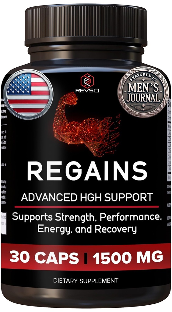 HGH Suplementos para hombres y mujeres - Regains Starter Pack, Natural Anabolic Muscle Growth Building GH & Human Growth Hormone for Hombre, Muscle Builder for Men, Muscle Recovery Supplement, 30 Protein Pills