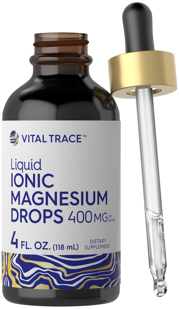 Carlyle Ionic Magnesium Líquido Complejo TENIDO 400mg TEN 4 fl oz TEN VENTIDO VENTAS VENTIDAS NO GMO &amp; Gluten Suplemento gratuito TENIDO por Vital Trace