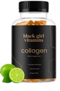 Black Girl Vitamins - Colagen Gummies for Hair, Skin, and Nail Support, with Vitamin C, Vitamin E, and Biotin, Gluten-Free, (Lemon), 60ct